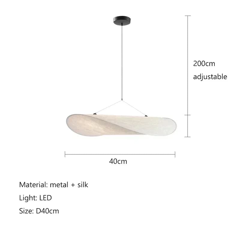 Lustre LED en soie nordique, luminaire suspendu pour salon, décoration intérieure, lampe de plafond