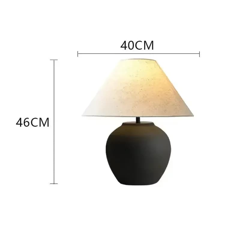 Lampe de table en céramique bleue vintage, grandes lampes de table en porcelaine pour villa, salon, 