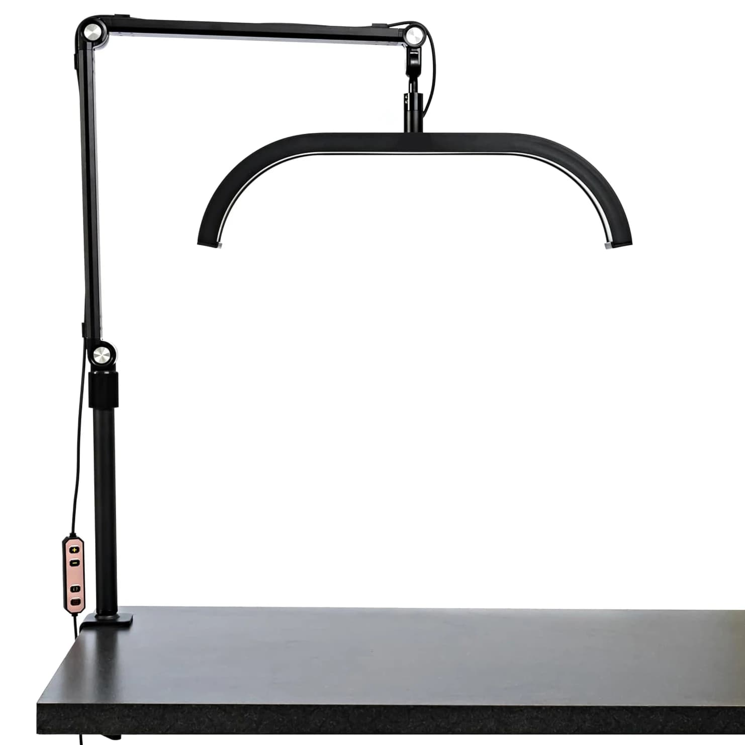 Pince de bureau pour cils demi-lune, lampe LED avec support pour téléphone, 3 couleurs, manucure, Sa