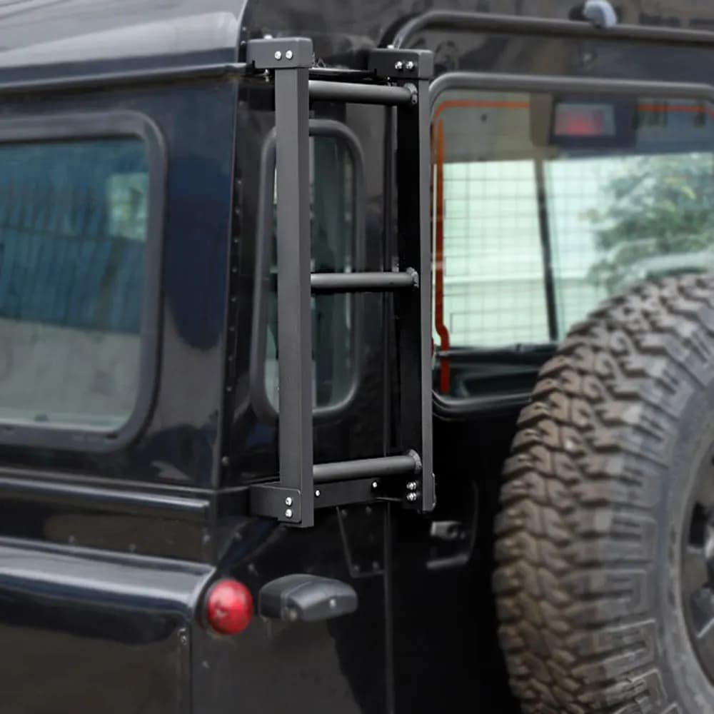 Échelle latérale pliable et relevable en acier pour toit de Land Rover Defender 1996-2016