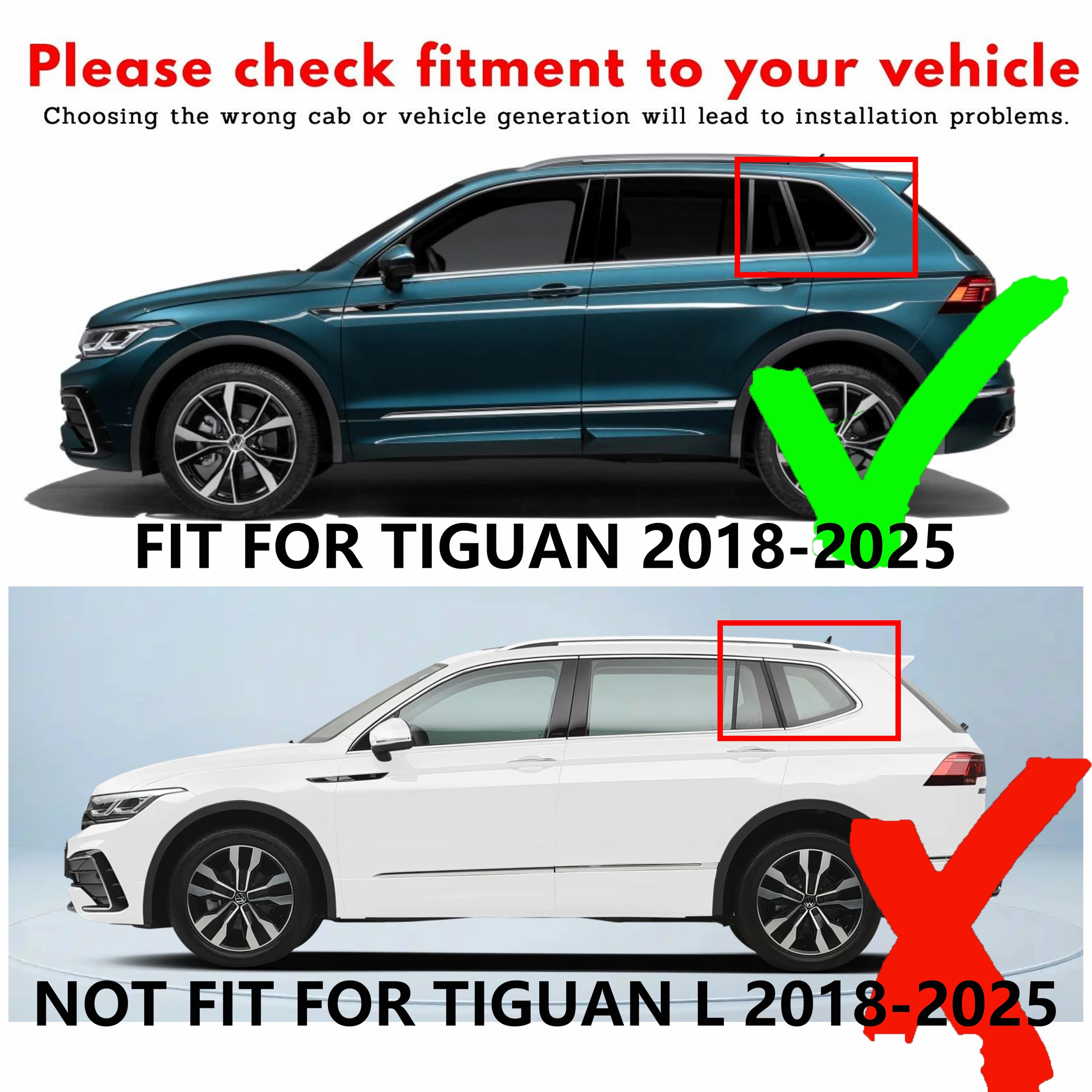 Pare-soleil pour Volkswagen Tiguan 2018-2025 |   4 déflecteurs de vent et de pluie |   Accessoire pa