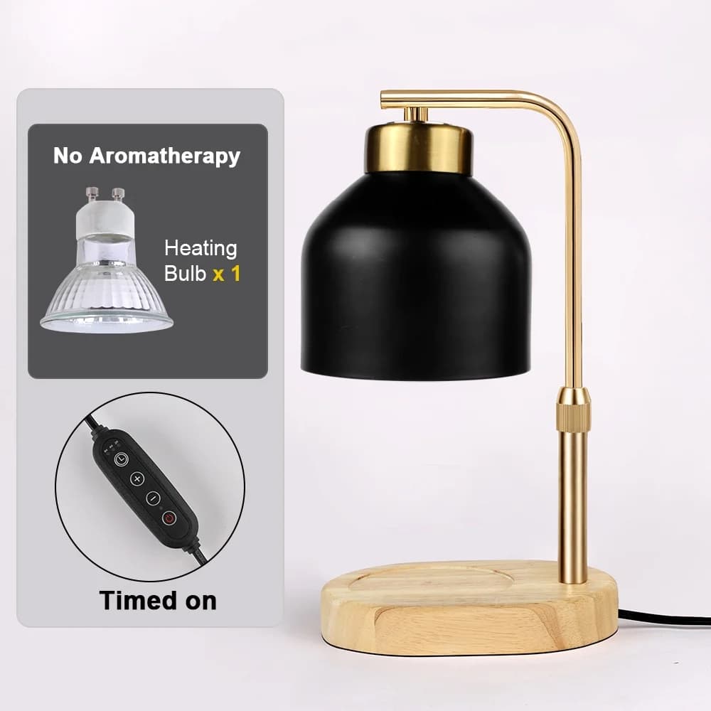 Lampe chauffe-bougie avec minuterie et variateur d'intensité, réglable en hauteur et en luminosité, 