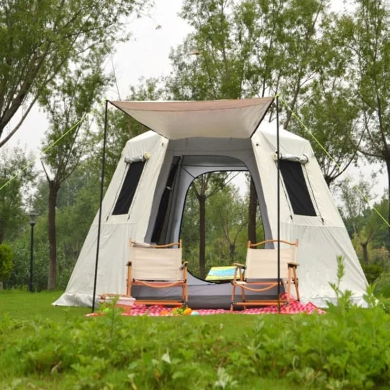 Nouvelle tente de Camping automatique améliorée, grande tente hexagonale Anti-UV étanche pour l'exté