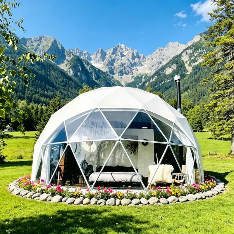 Dôme de Glamping de Luxe, Tentes Géodésiques, Grandes Tentes de Camping de Luxe, Dôme Hôtelier Sphér