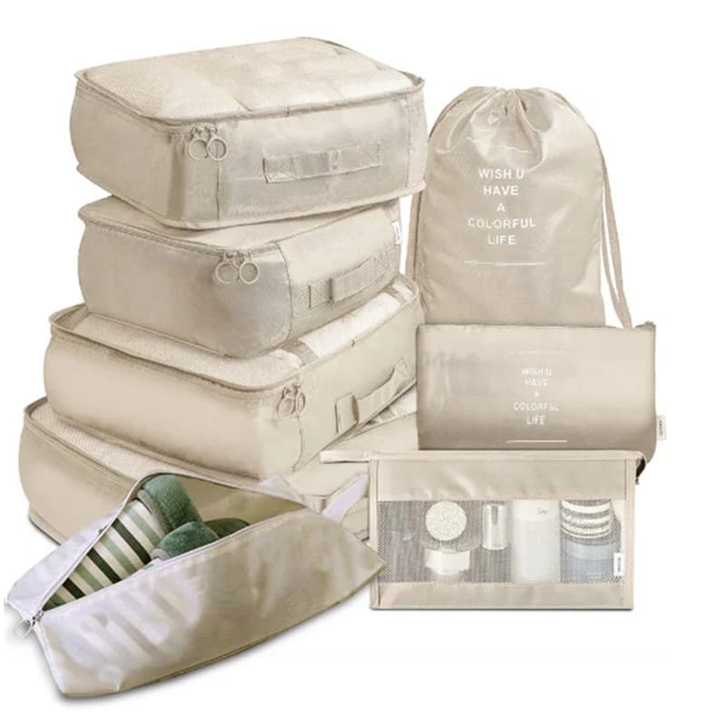 Organisateur de voyage pliant, 7 pièces, sacs de rangement, Cube de garde-robe, valise, ensemble d'e