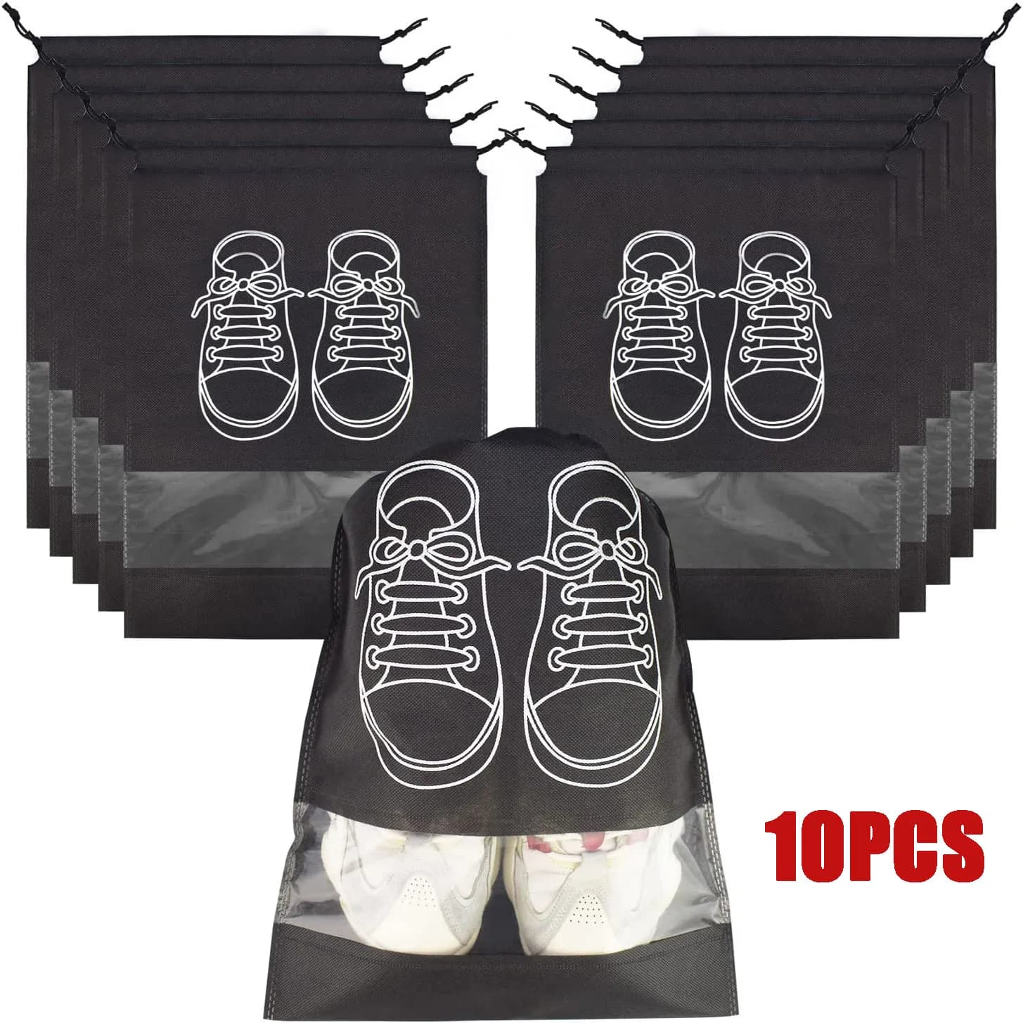 Sacs à chaussures de voyage avec corde, 5/10 pièces, grands organisateurs de rangement de chaussures