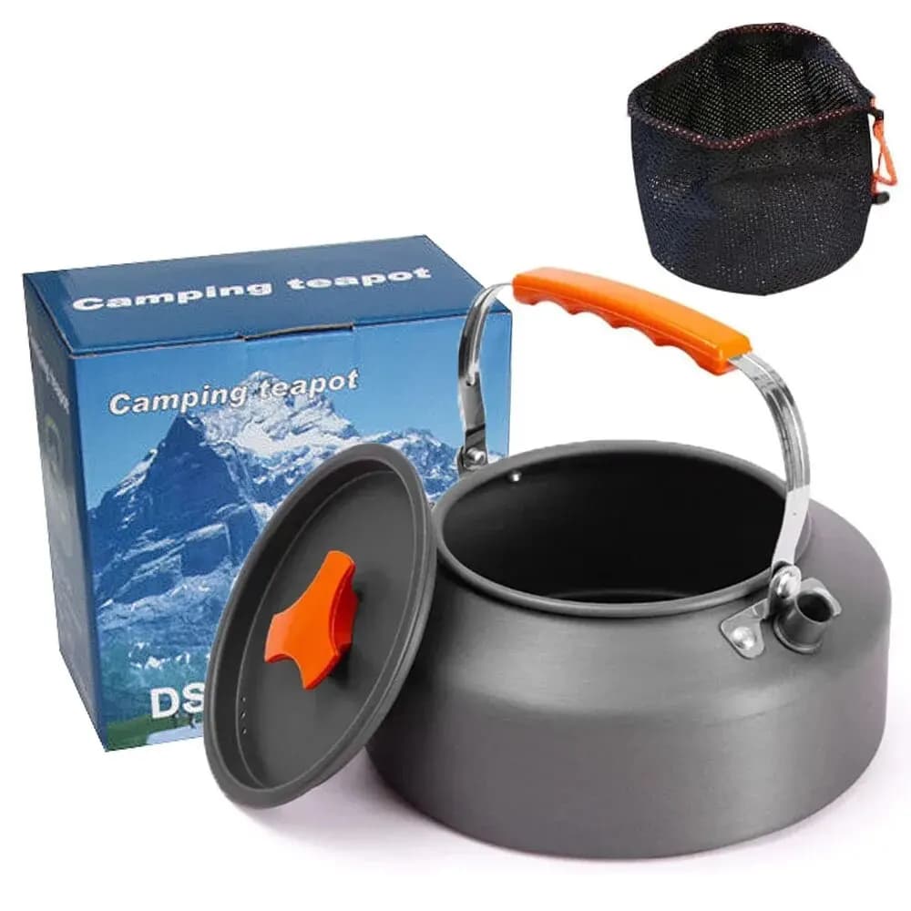 Bouilloire de camping légère en alliage d'aluminium, théière pour le tourisme en plein air, ustensil