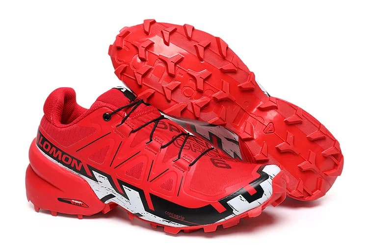 Chaussures de trail running Salomon Speedcross 6 rouge/noir pour homme | Semelle extérieure Contag