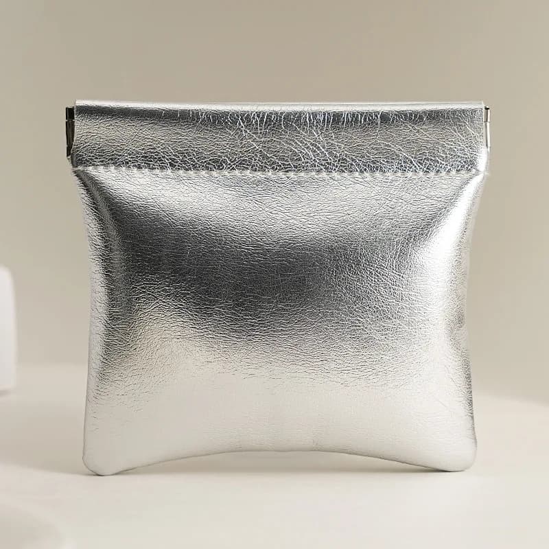 Petit portefeuille argenté Super Cool, sac de rangement de câbles de données portables, fermeture au
