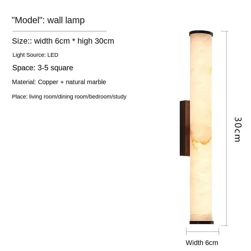 Applique murale moderne en marbre espagnol naturel, en cuivre massif, lumière LED de luxe pour salon