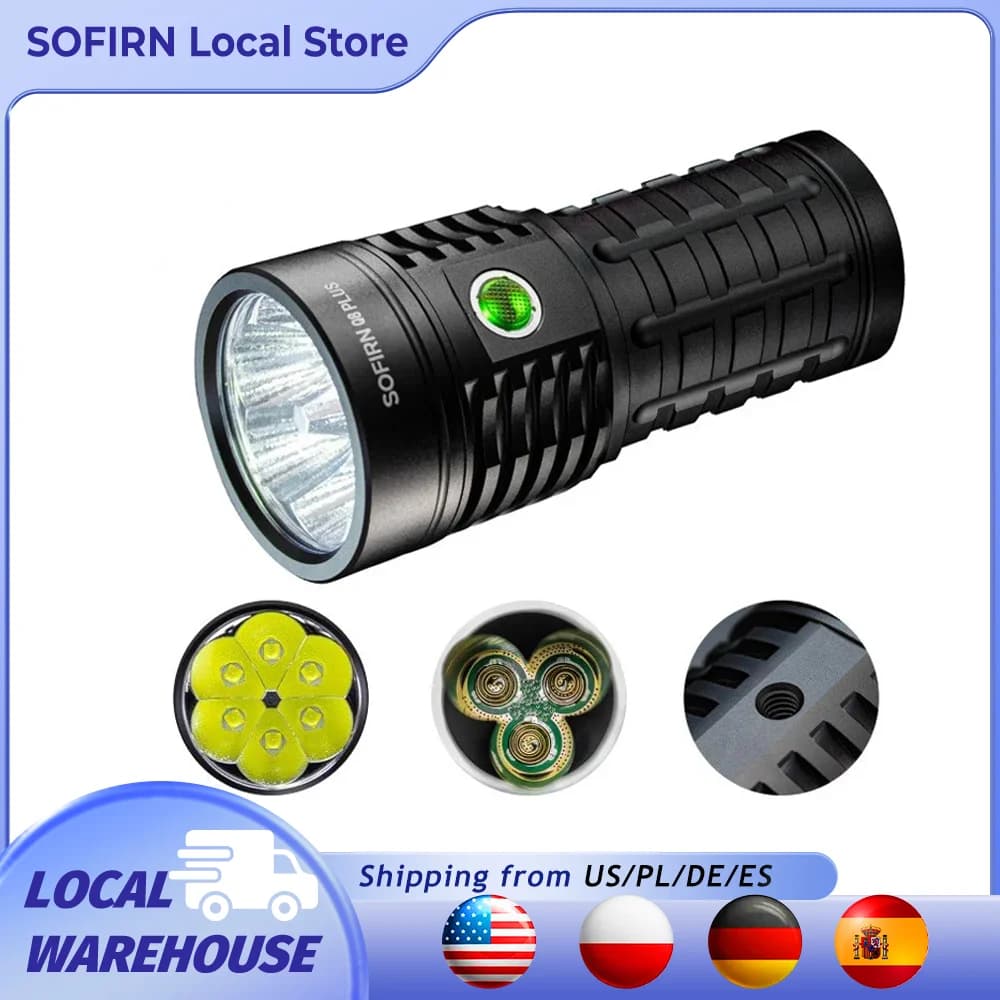 Sofirn Q8 Plus lampe de poche LED Super puissante 16000lm USB C Rechargeable 21700 torche Anduril 2.
