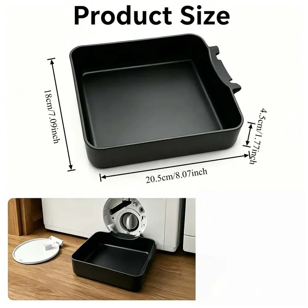 (Blanc/Noir) Bac de récupération des eaux de lavage pour machine à laver, filtre anti-fuite, accesso