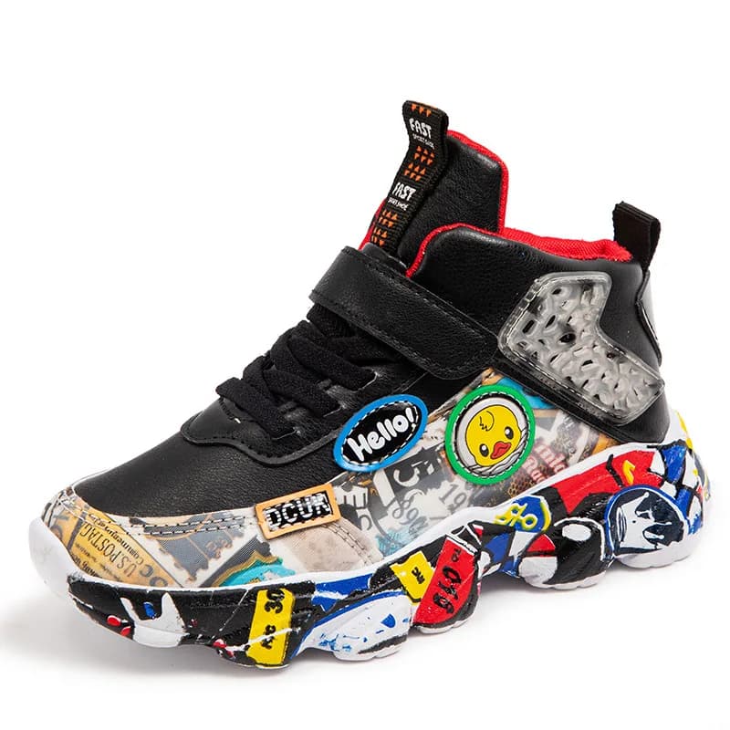 Taille 26-36 enfants sport baskets pour filles enfant dessin animé Graffiti modèle chaussures décont