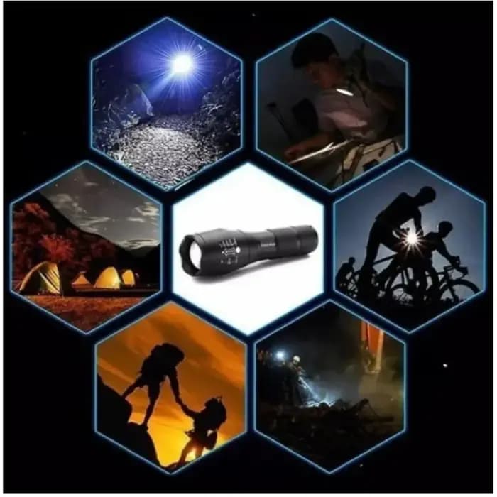 NEVERDIE-Lanterne Militaire/Tactique/Opéracionnel X900 LED Potentive Recarregável Com Zoom In/Out-EN