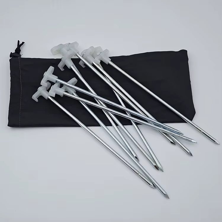 Piquets de tente fluorescents de 25cm, 10 pièces/lot, avec sac de rangement, piquet de tente lumineu