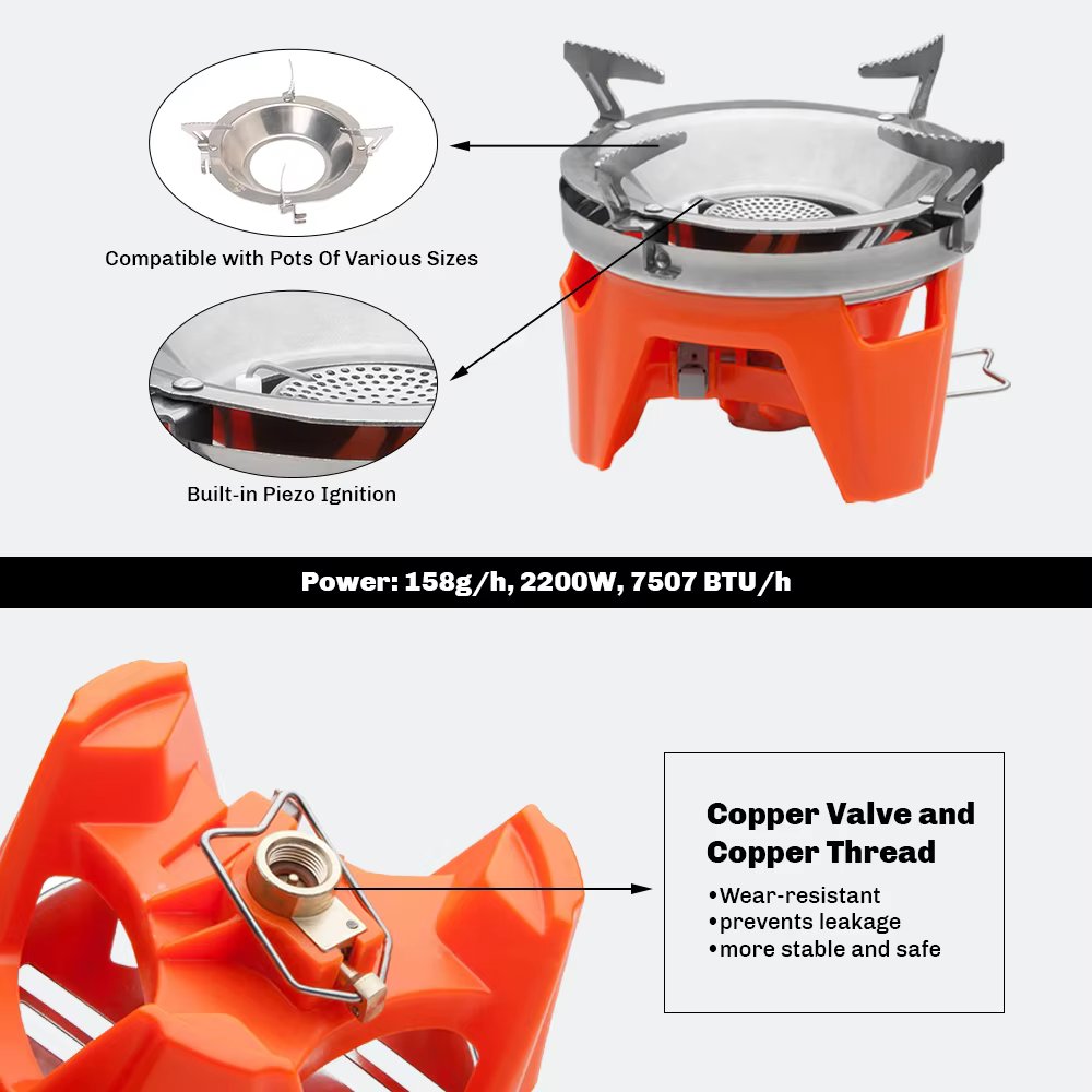 Système de cuisson Fire-Maple FMS-X2, poêle à gaz d'extérieur, brûleur, échangeur de chaleur Portabl
