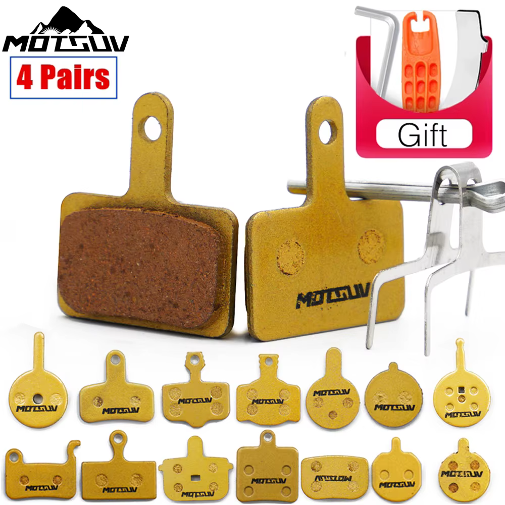 MOTSUV 4 paires 8 pièces disque hydraulique de vélo Base en cuivre toutes les plaquettes de frein en