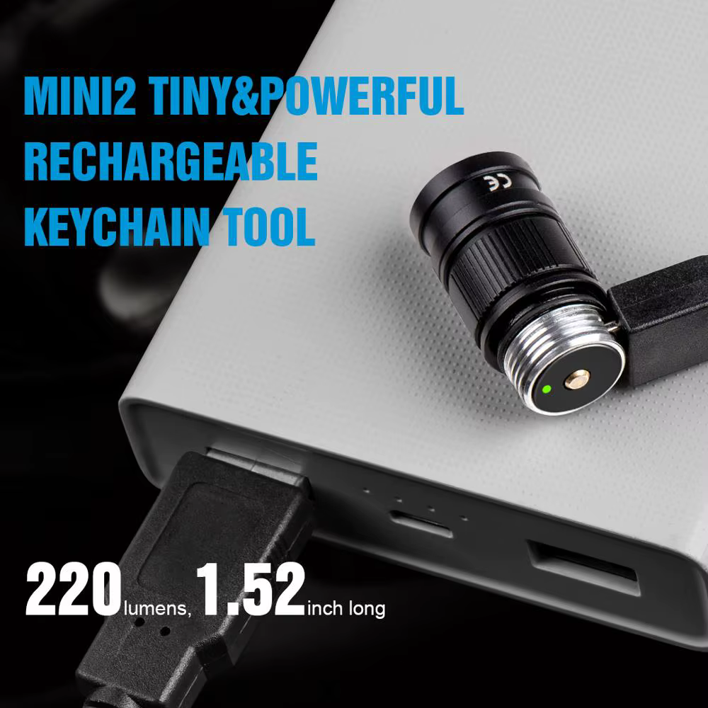 Trustfire Mini2 Mini lampe de poche LED Rechargeable porte-clés alimenté par Usb 250 Lumens lampe de
