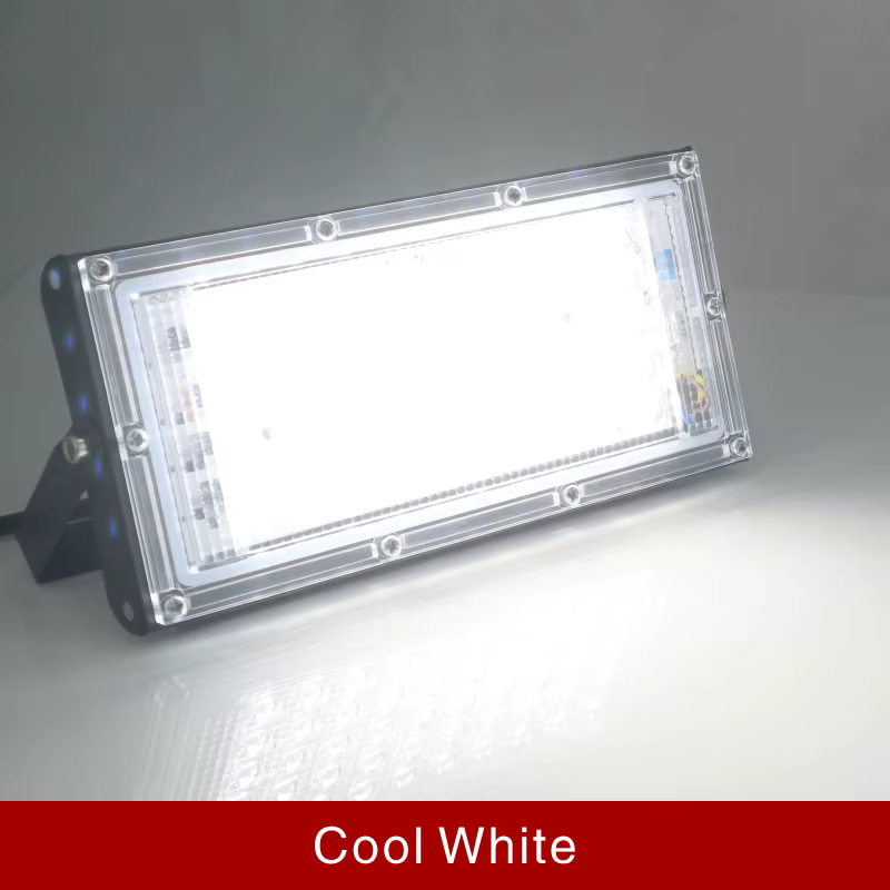 Projecteur LED 50W 220V, projecteur extérieur IP65, lampe de rue LED étanche, blanc froid/chaud, rou