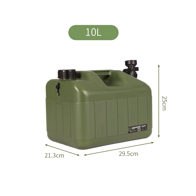 Desert Fox Grand Conteneur d'Eau Précieux Vert Militaire, avec Robinet, pour Camping en Plein Air, A