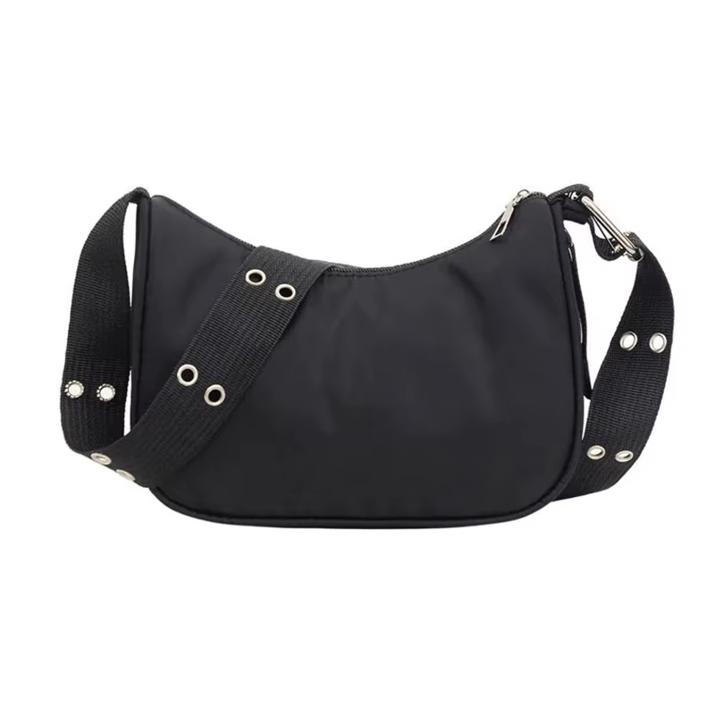 Sacs à bandoulière décontractés pour femmes, sac à bandoulière en Nylon imperméable noir, sac à main