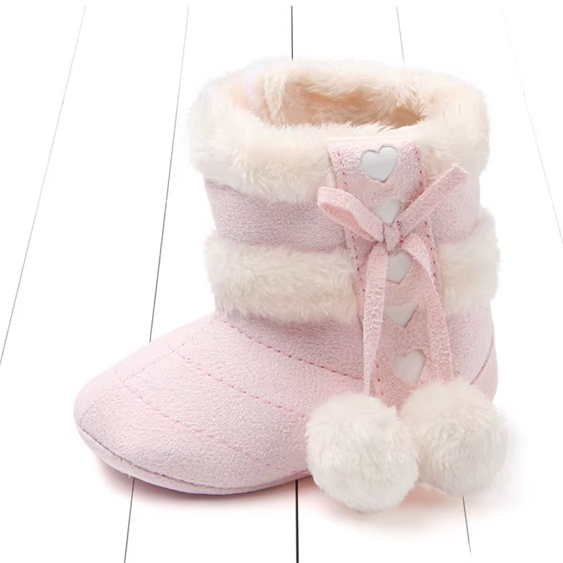 Bottes de neige d'hiver pour nouveau-né fille, bottines pour garder au chaud, intérieur en peluche a