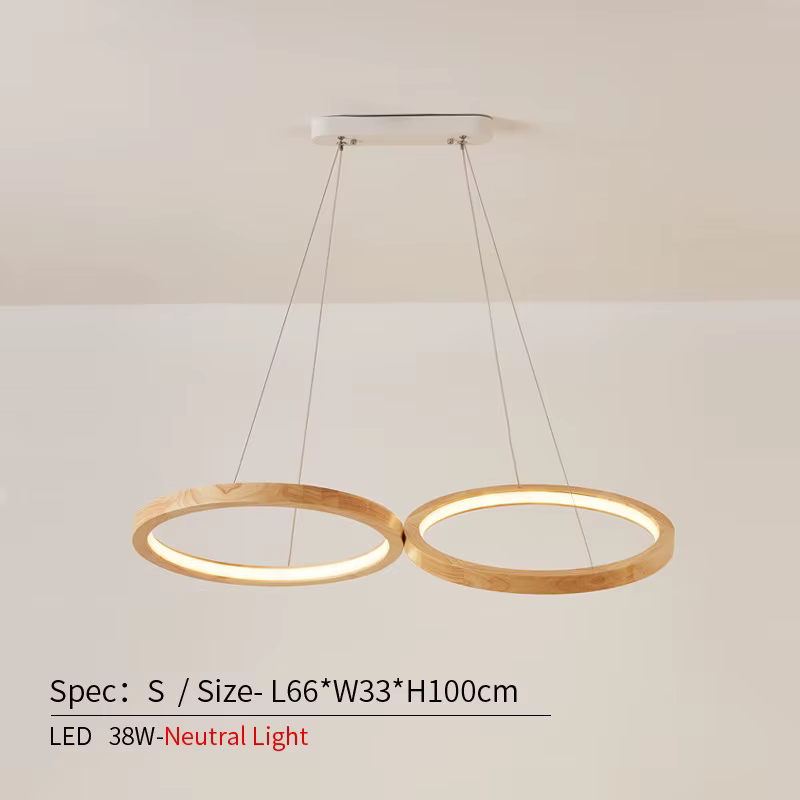 Lampe LED suspendue en bois au design japonais minimaliste, luminaire décoratif d'intérieur, idéal p