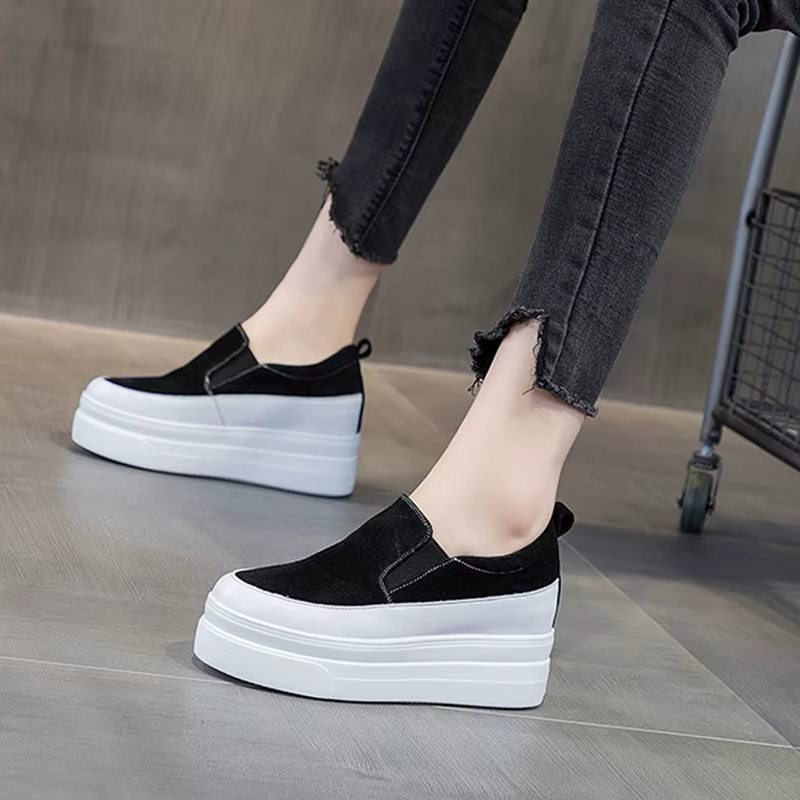 Mocassins à Semelle Plate pour Femme, Chaussures Décontractées à Enfiler, Semelle Optique, Printemps