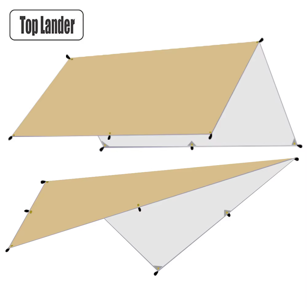 4x4m Auvent Imperméable de Jardin Ultraléger pour Camping en Plein Air, Pare-soleil, Hamac Touristiq