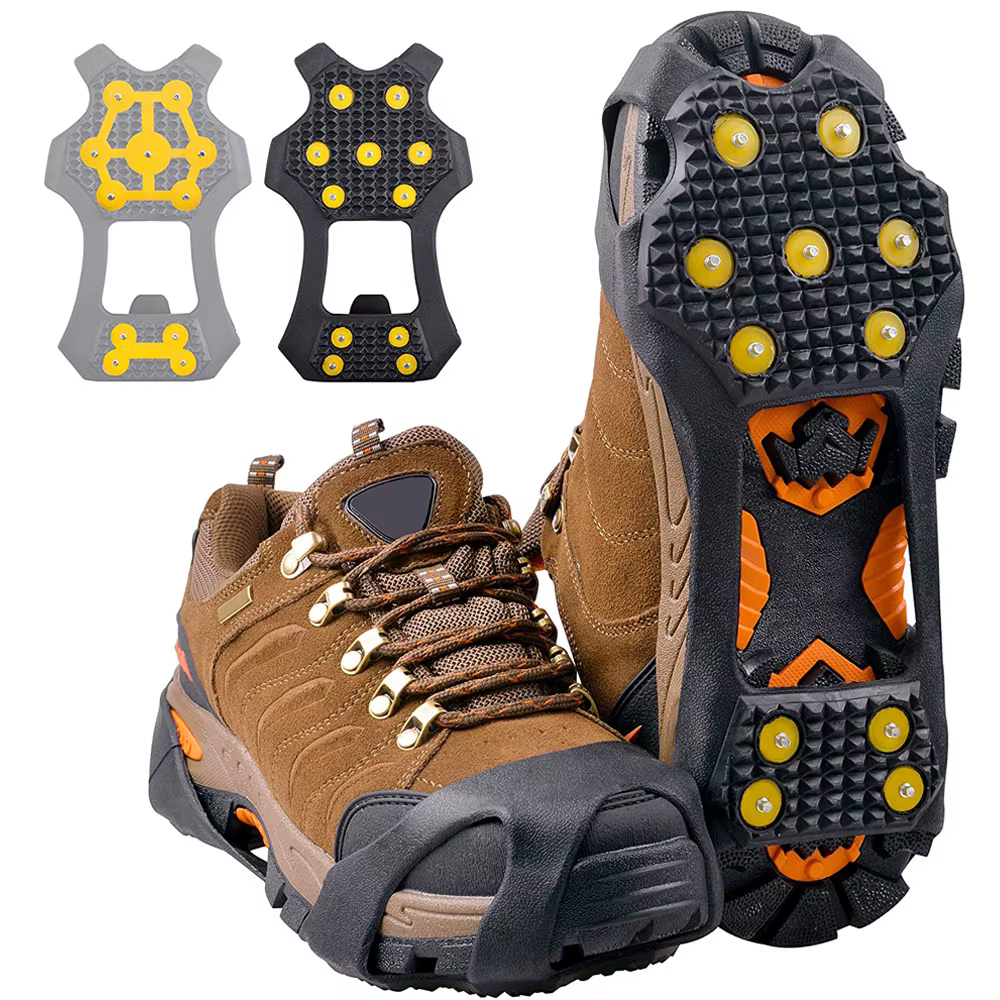 Crampons à glace pour chaussures et bottes, nouveaux Crampons à 11 dents pour hommes, femmes et enfa