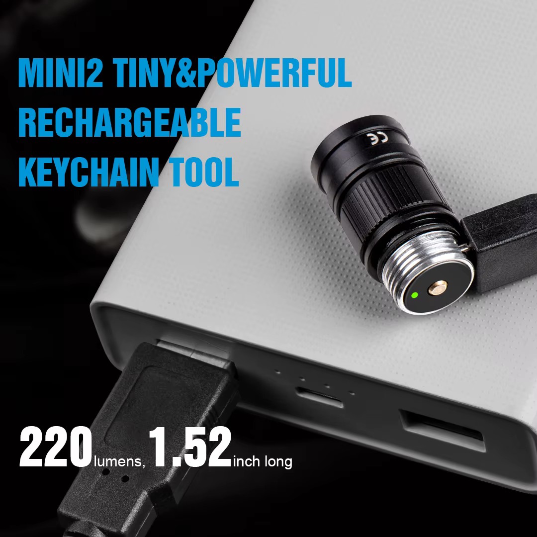 Trustfire Mini2 Mini lampe de poche LED rechargeable 220 Lumen EDC porte-clés USB Mini torche 2 Mode