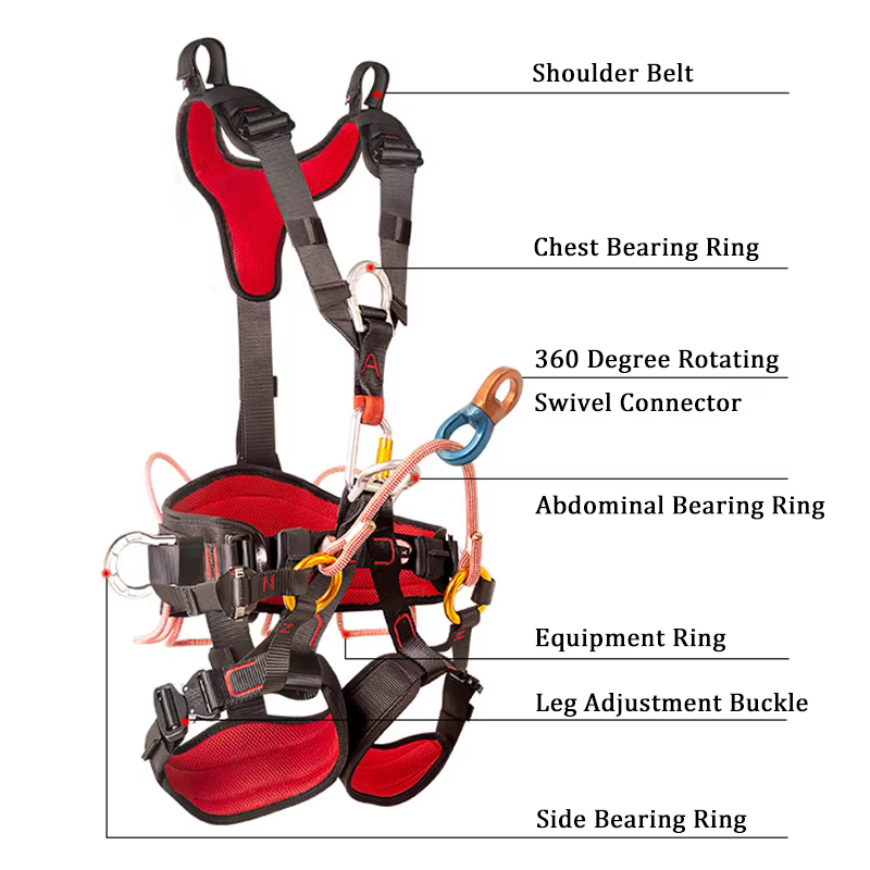 Ceinture de sécurité professionnelle pour l'alpinisme complet, équipement de survie pour l'escalade,