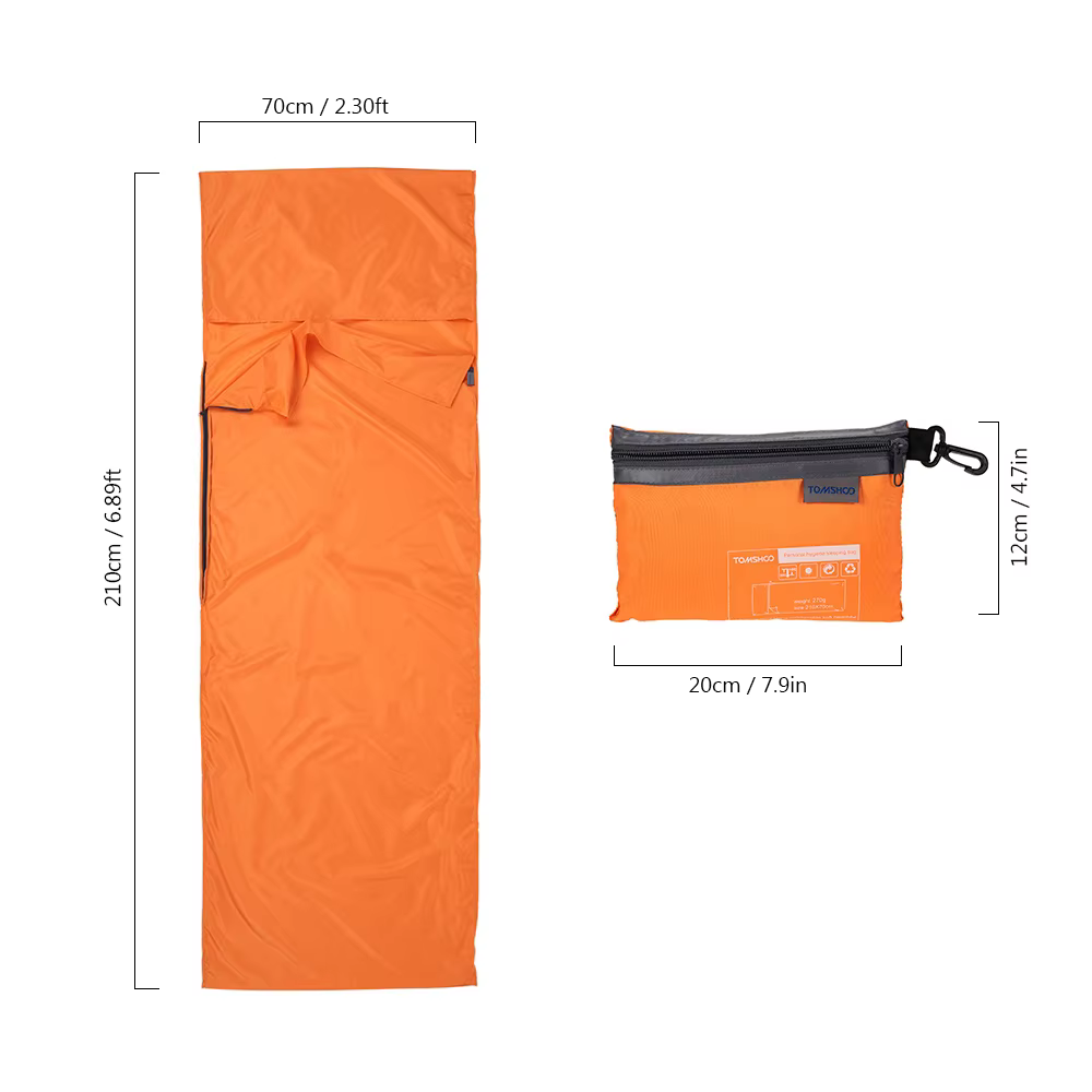 Tomshoo 70*210CM sac de couchage Portable voyage en plein air Camping randonnée Polyester Pongee sac