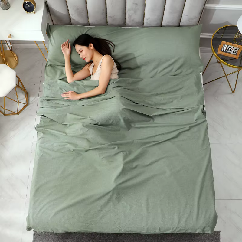 Sac de couchage en coton lavé super confortable, artisanat spécial, doublure portable, camping en pl