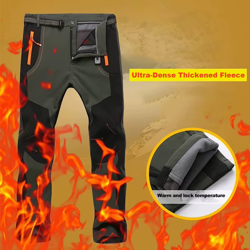 LNGXO – pantalon de randonnée en molleton épais et chaud pour homme, imperméable, coupe-vent, extéri