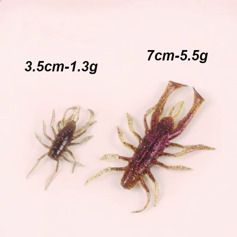 WESTBASS 4 pièces appâts de natation souples 3.5 cm-7 cm Silicone créature insectes appâts en caoutc