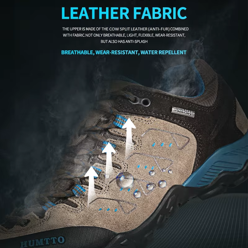HUMTTO – chaussures de randonnée en cuir pour hommes et femmes, baskets d'extérieur imperméables, ma