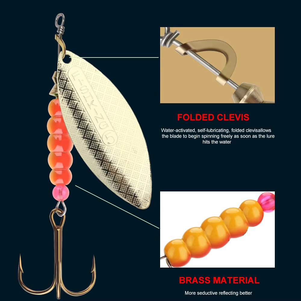 FISH KING Spinner leurre appât 4.5g/7.0g/12.5g/17.4g/27.1g cuillère leurres brochet métal leurre de 