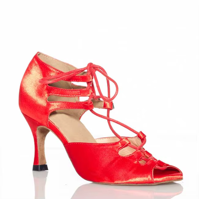 DILEECHI – chaussures de danse latine en satin zèbre rouge noir pour femmes, chaussures de danse de 