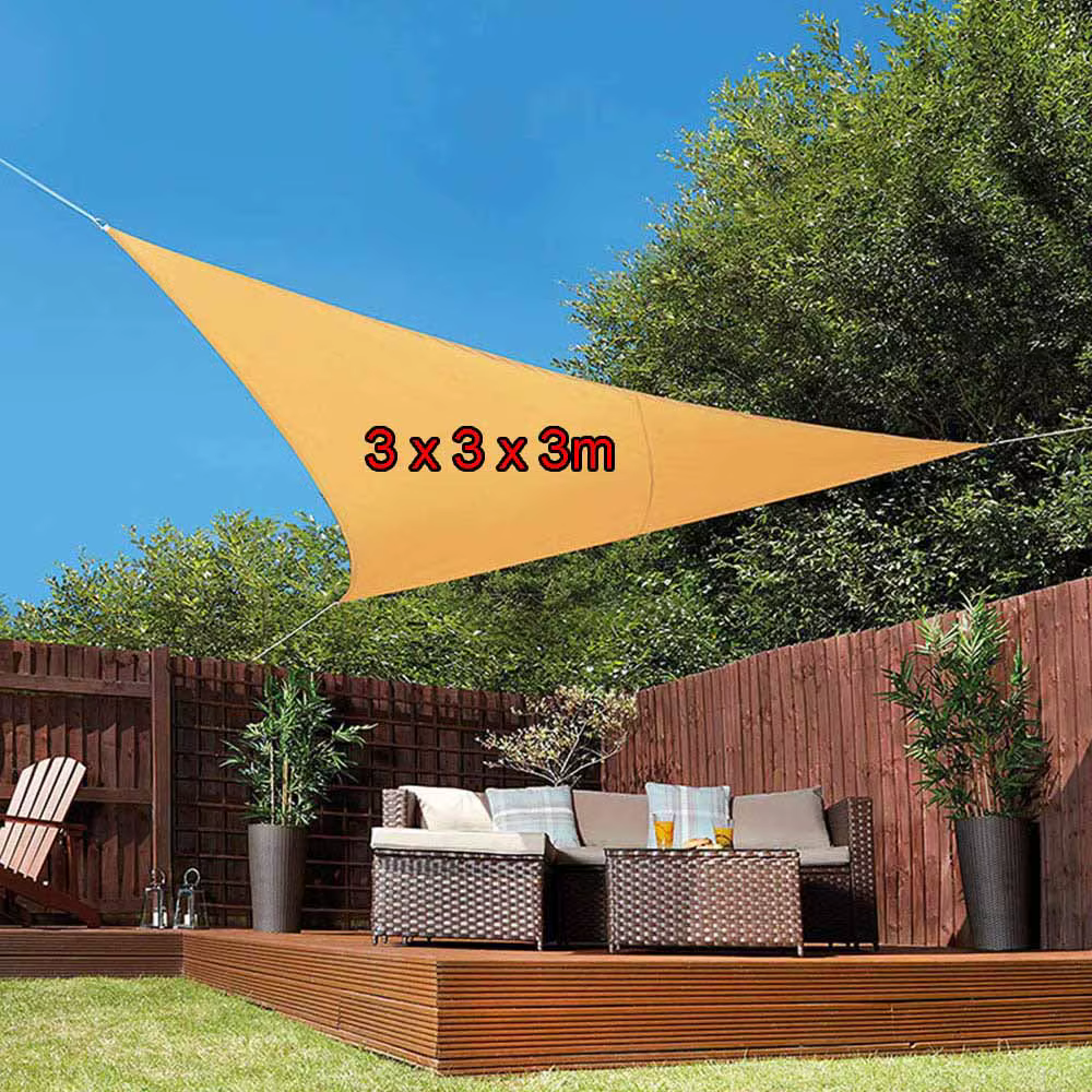 6x6x6 m Triangle abri solaire résistant à l'eau pare-soleil voile auvent Camping tente bâche impermé