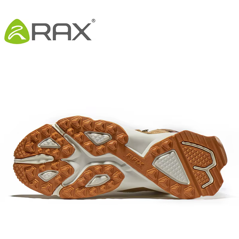 RAX hommes chaussures de randonnée mi-haut imperméable en plein air Sneaker hommes en cuir Trekking