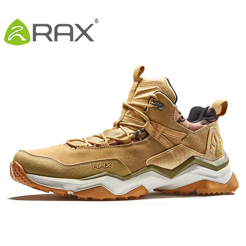 Rax-Chaussures de Randonnée en Cuir pour Homme, Baskets de Trekking Imperméables, Légères et Respira