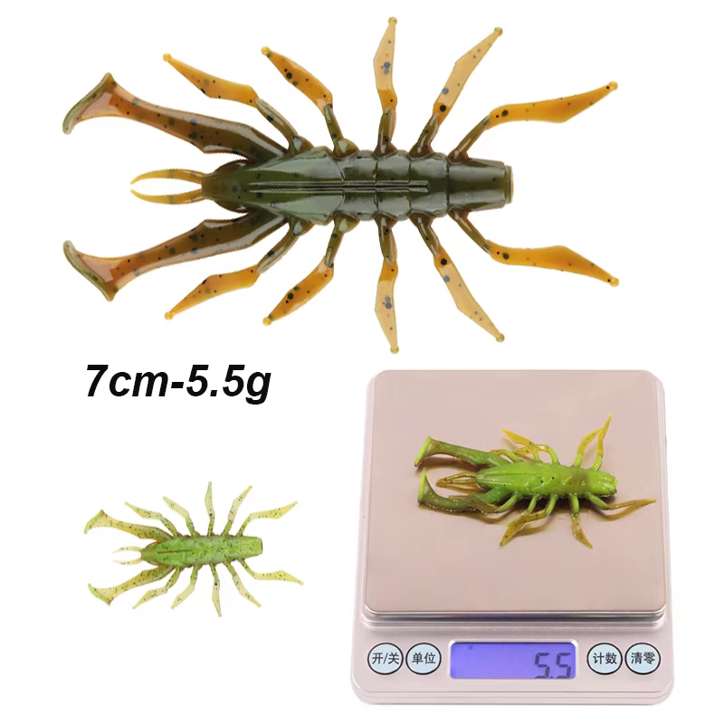 WESTBASS 4 pièces appâts de natation souples 3.5 cm-7 cm Silicone créature insectes appâts en caoutc