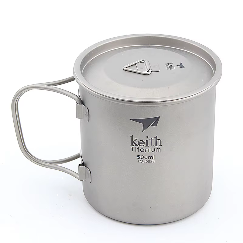 Keith – tasse en titane, tasses d'eau, tasses de Camping, tasse de voyage ultralégère avec poignée p