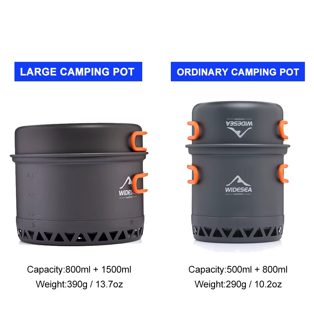 Widesea – ustensiles de cuisine de Camping 2,3 l, ensemble de casseroles de cuisine en plein air, cu