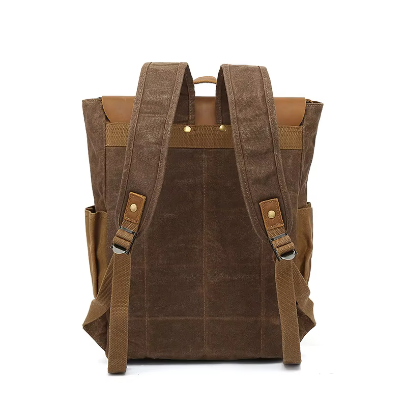 Hommes sac à dos voyage étanche ordinateur pochette d'ordinateur Vintage huile cire toile sacs à dos