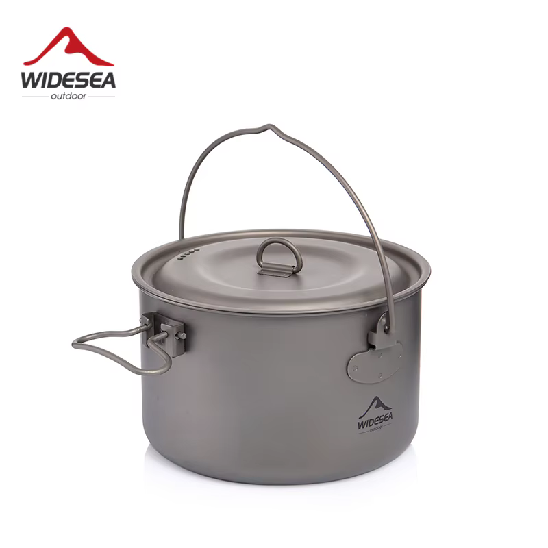 Widesea Camping vaisselle titane batterie de cuisine ensemble tourisme chaudron extérieur marmite pi