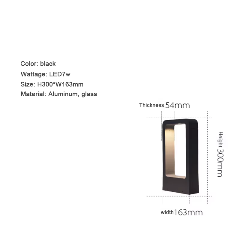 Lampe LED imperméable conforme à la norme IP65, pilier en aluminium, éclairage d'extérieur, luminair