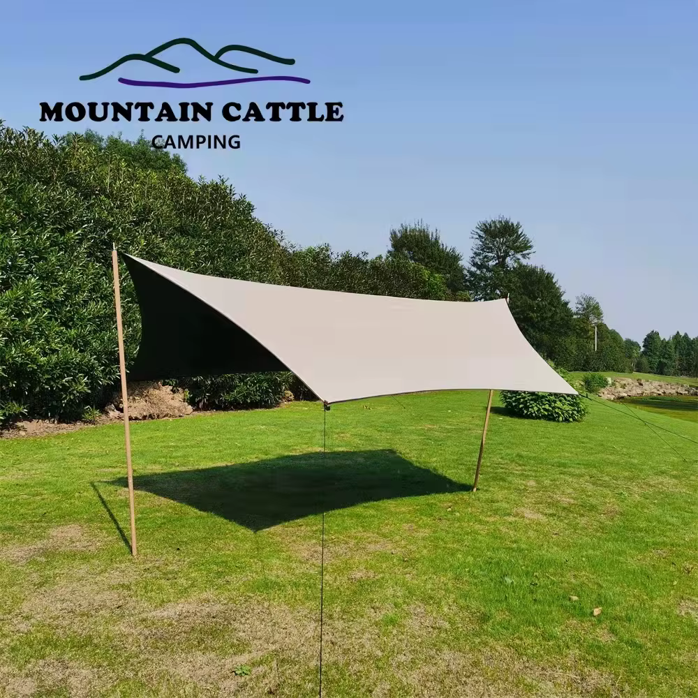 Bâche de tente de camping imperméable, bâche d'hamac de camping, colle noire, protection UV, portabl