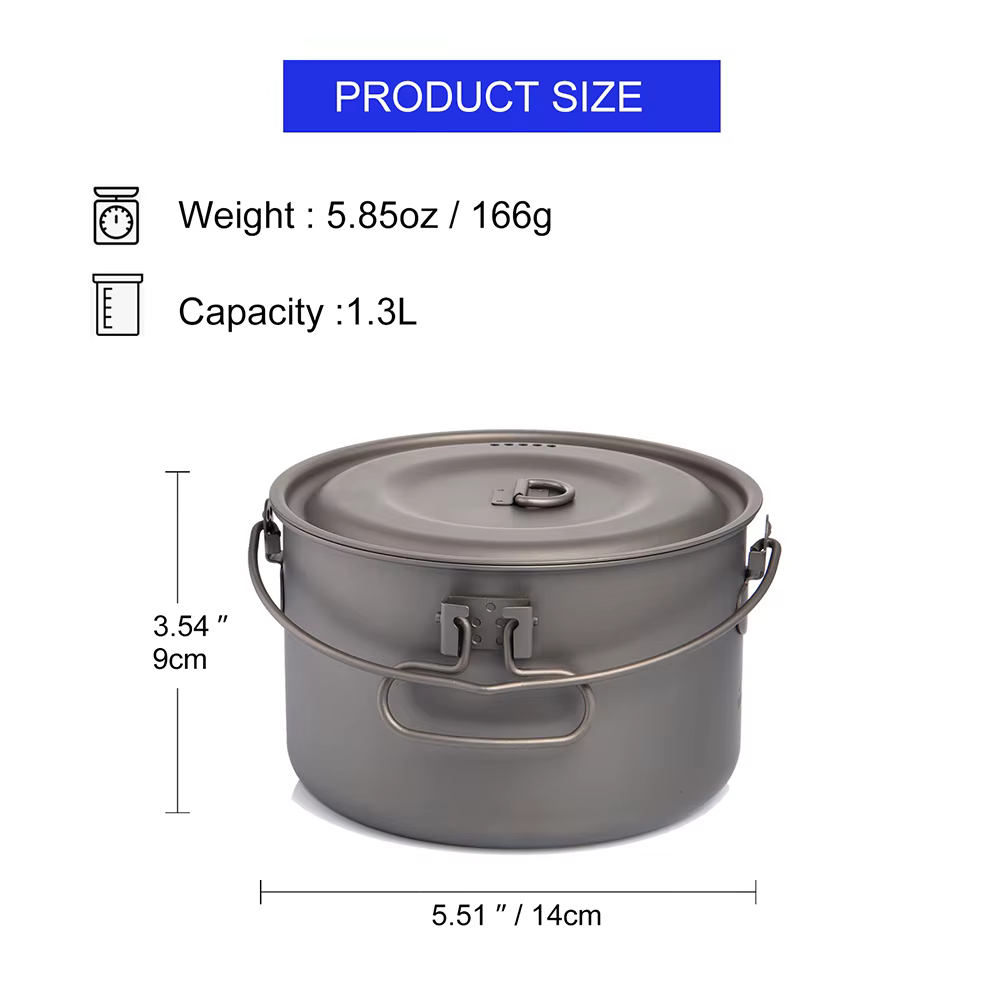 Widesea Camping vaisselle titane batterie de cuisine ensemble tourisme chaudron extérieur marmite pi